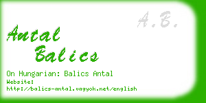 antal balics business card